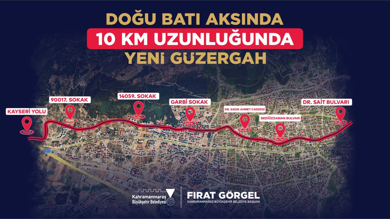 Kahramanmaraş’ta Doğu batı Ulaşımını Rahatlatacak 10 Kilometrelik Yeni Aks