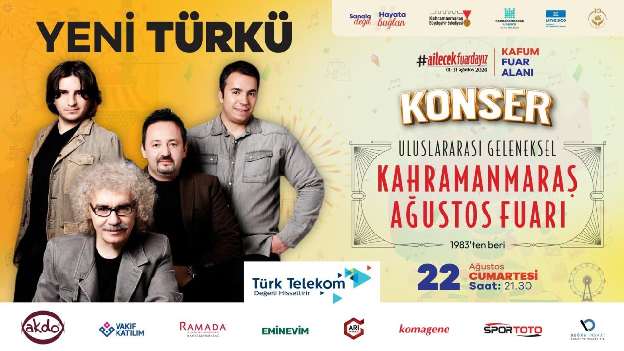 Ağustos Fuarı’nda Müzik Zamanı Yeni Türkü Kahramanmaraş’ta Sahne Alacak