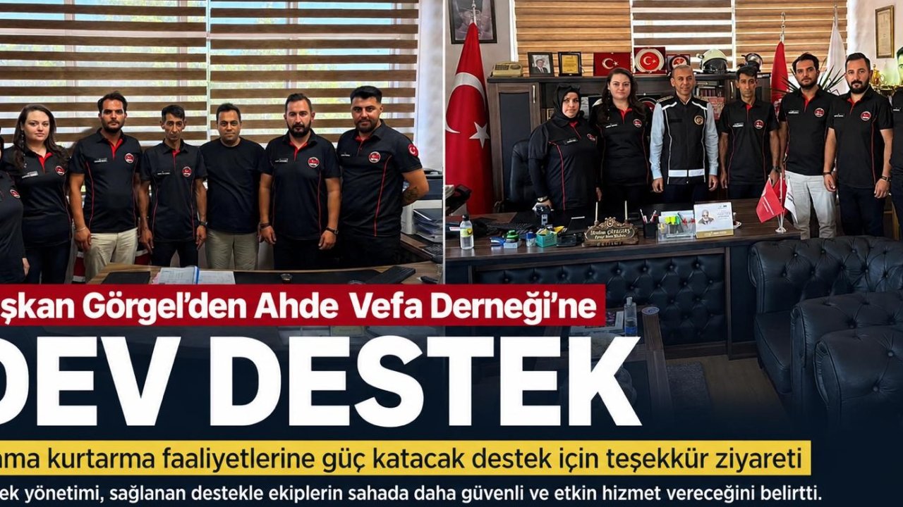 Başkan Görgel’den Ahde Vefa Derneği’ne Ekipman Desteği