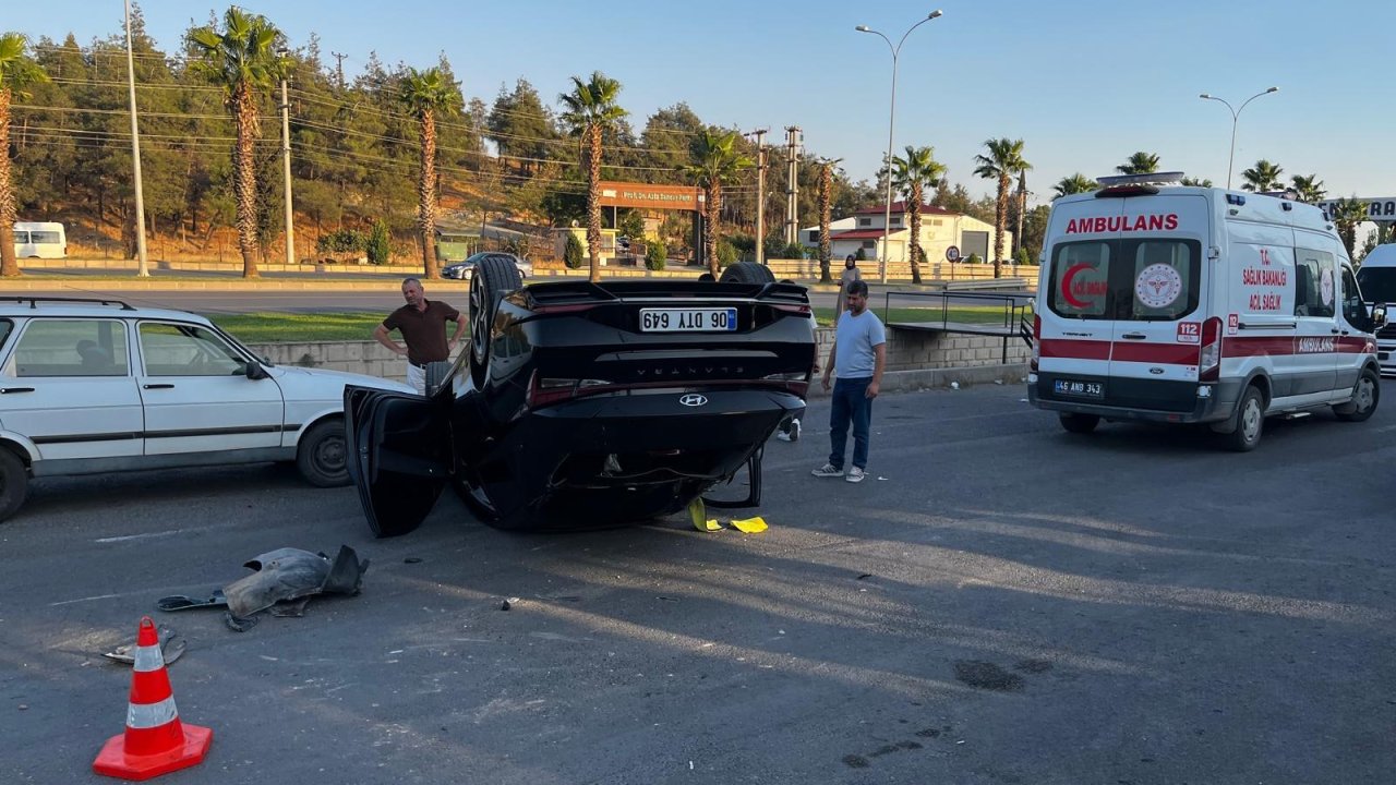 Kahramanmaraş’ta otomobil ters döndü