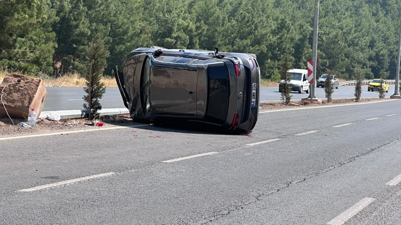 Kahramanmaraş’ta otomobil takla attı 1 yaralı