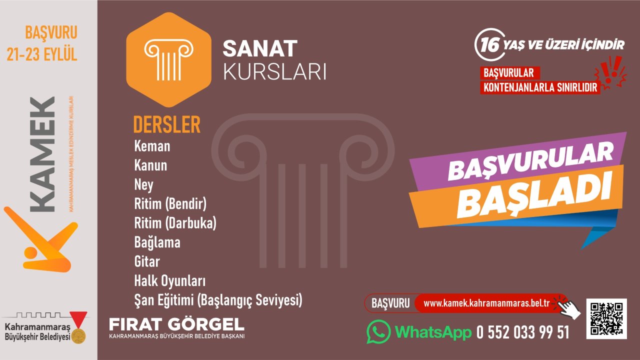 Kamek’te Güz Dönemi Kursları İçin Başvurular Başladı