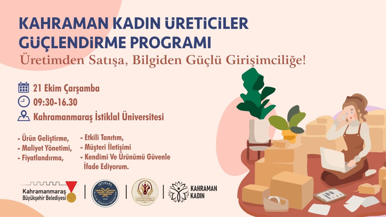 Kahramanmaraş’ta Kadın Girişimcilere Ücretsiz Eğitim Desteği