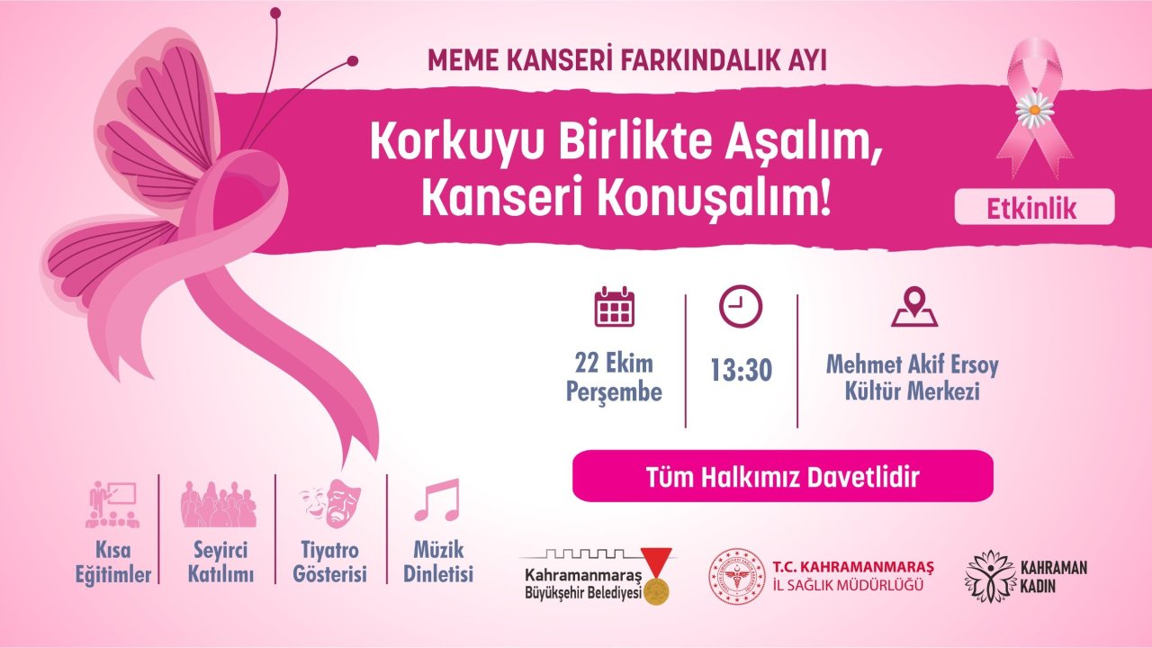 Kahramanmaraş’ta Meme Kanserine Karşı Farkındalık Etkinliği Düzenlenecek