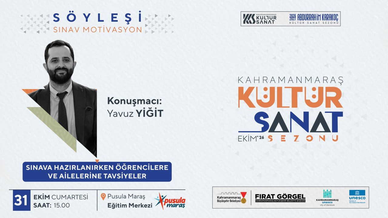 Kahramanmaraş’ta 31 Ekim’de Edebiyat ve Eğitim Buluşmaları Düzenlenecek