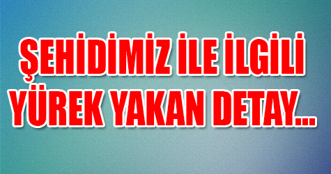 Şehidimiz ile ilgili yürek yakan detay...