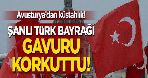 Avusturya'da şanlı Türk bayrağı gâvuru korkuttu!