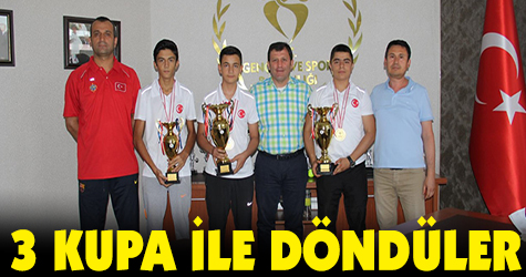 Kahramanmaraş'a 3 kupa ile döndüler