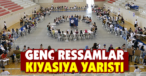 Genç ressamlar kıyasıya yarıştı