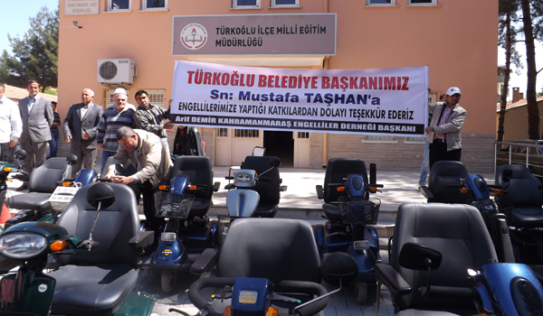 TÜRKOĞLU BELEDİYESİNDEN 34 ENGELLİ VATANDAŞA AKÜLÜ ARAÇ