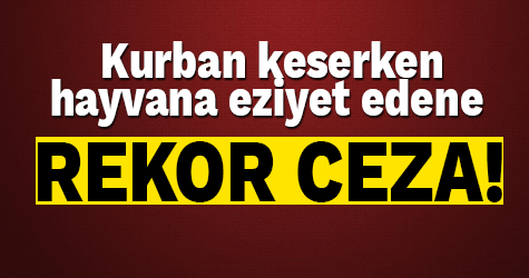 Kurban keserken eziyet edene rekor ceza!
