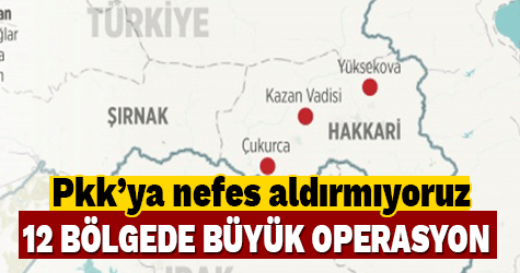 PKK'ya 12 bölgede büyük operasyon