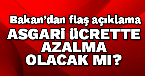 Bakan'dan flaş asgari ücret açıklaması