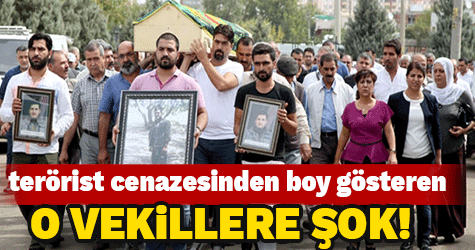 Terörist cenazesine katılan HDP'li vekillere şok!