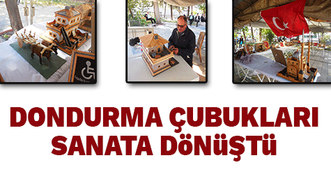 Dondurma çubukları sanata dönüştü