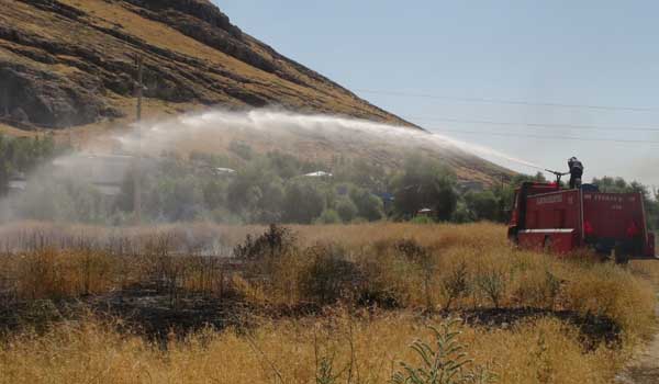 ELBİSTAN'DA OT YANGINI KORKUTTU