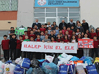 Minik yüreklerini Halep için birleştirdiler