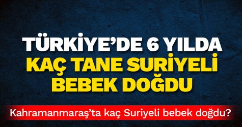 Türkiye’de 6 yılda kaç tane Suriyeli bebek doğdu