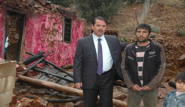 EVİ YANAN AİLE YARDIM İSTEDİ