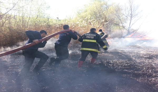 AKSU MAHALLESİ SAZLIK ALANDA YANGIN