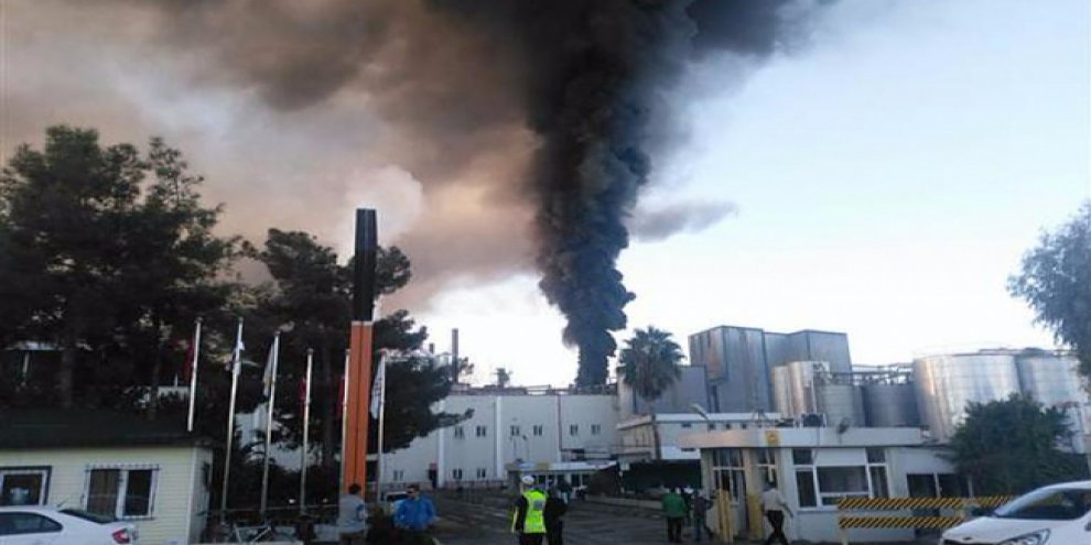 Adana'da yağ fabrikasında yangın