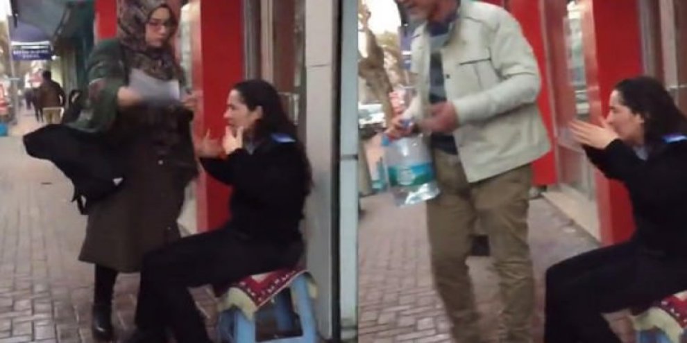 Kadının yüzüne bilinmeyen bir sıvı attılar