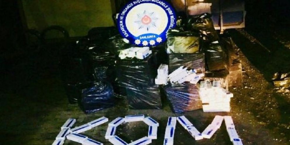 Şanlıurfa'da 55 bin paket kaçak sigara yakalandı