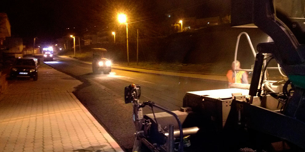 Alıçsekisi caddesine sıcak asfalt