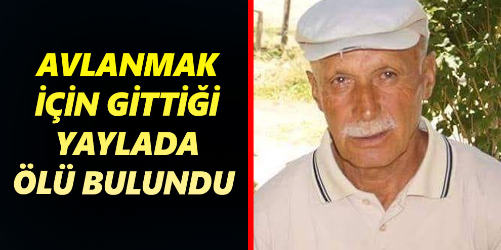 Avlanmak için gittiği yaylada ölü bulundu