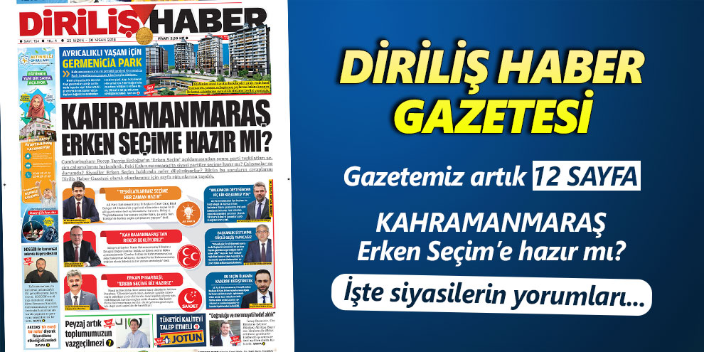 Diriliş Haber Gazetesi bu hafta ki sayısı!