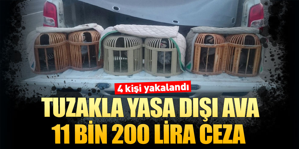 Tuzakla yasa dışı ava 11 bin 200 lira ceza