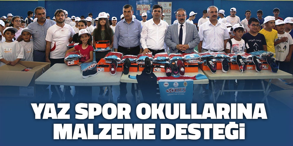 Yaz spor okullarına malzeme desteği