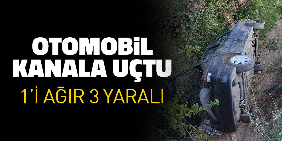 Otomobil, kanala uçtu: 1’i ağır 3 yaralı