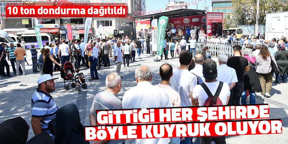 Dondurma festivalinde vatandaşlara 10 ton dondurma dağıtıldı