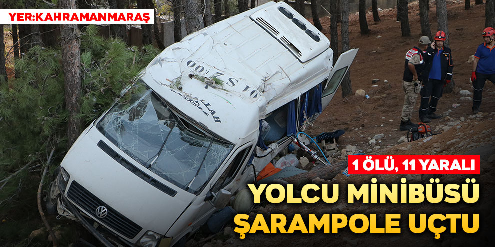 Yolcu minibüsü şarampole uçtu: 1 ölü, 11 yaralı