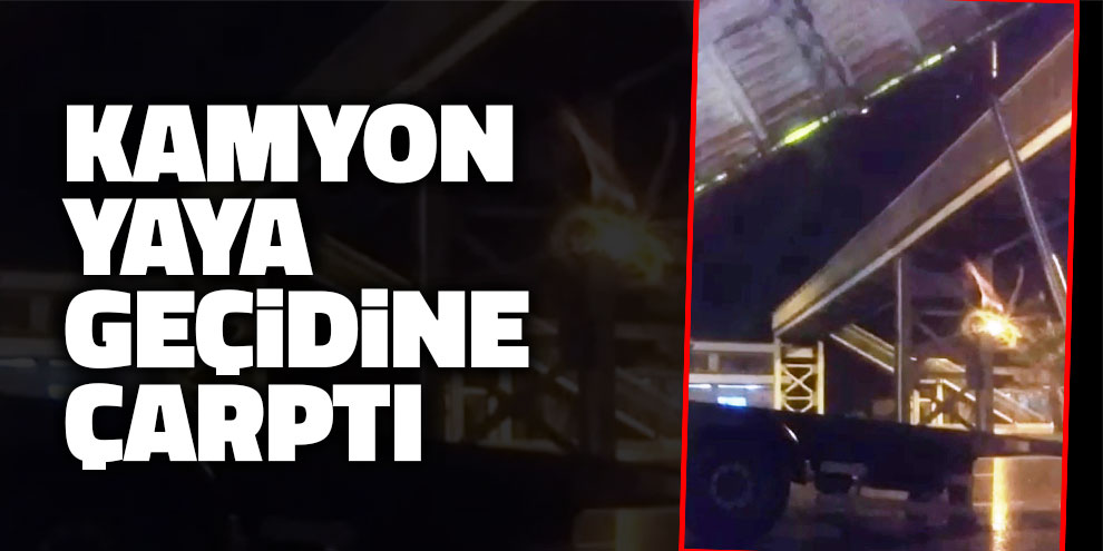 Kamyon yaya geçidine çarptı