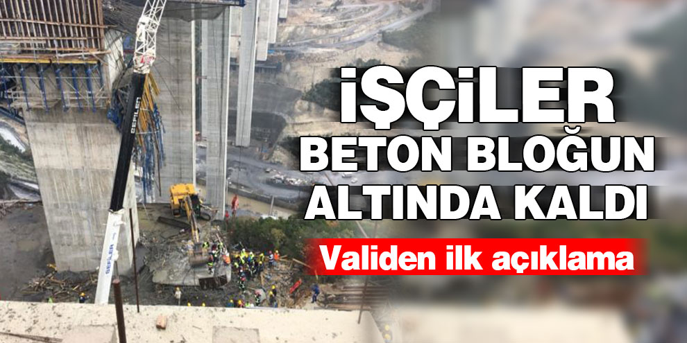İşçiler beton bloğun altında kaldı