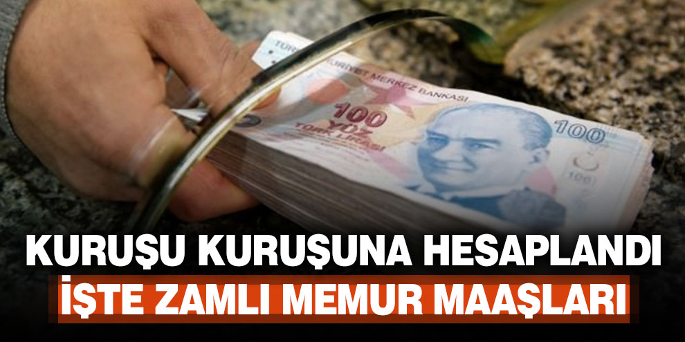 Kuruşu kuruşuna memur maaşları zamlı listesi