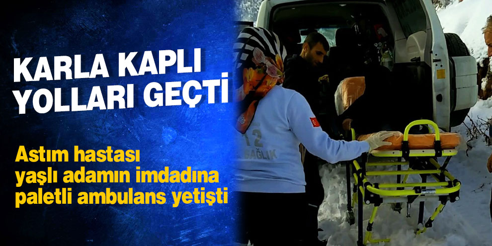 Yaşlı adamın imdadına paletli ambulans yetişti