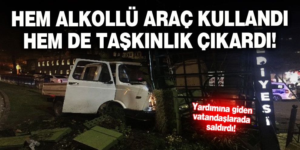 Kahramanmaraş'ta alkollü sürücü saat kulesine çarptı