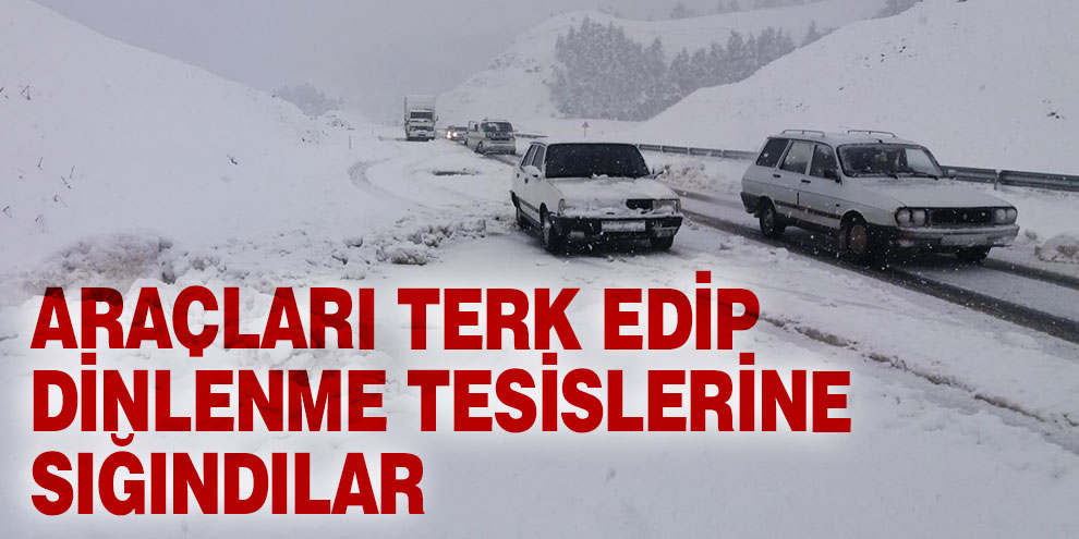 Araçları terk edip dinlenme tesislerine sığındılar