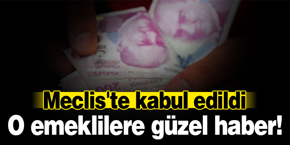 O emeklilere güzel haber! Meclis'te kabul edildi