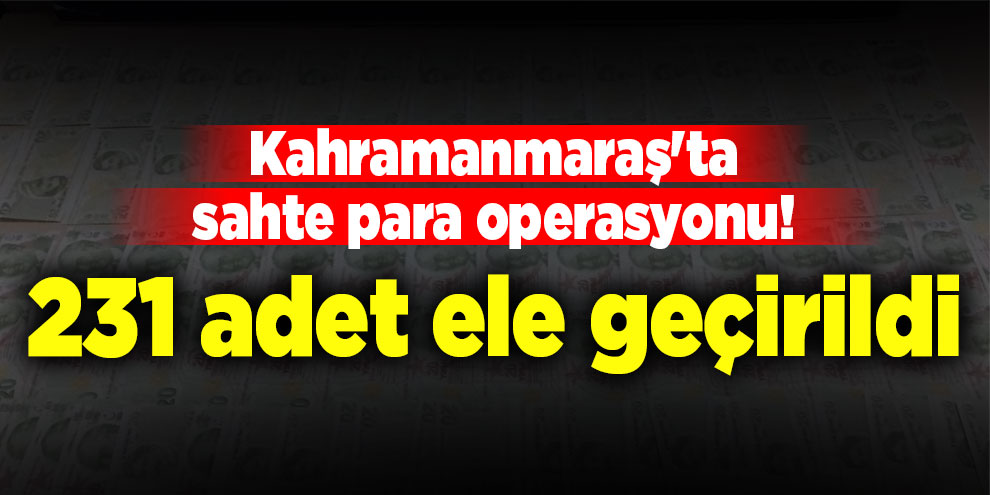Kahramanmaraş'ta sahte para operasyonu! 231 adet ele geçirildi