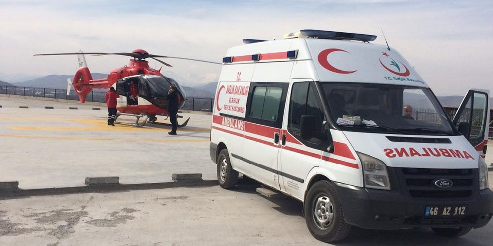 Beyninde ödem oluşan hasta, ambulans helikopterle sevk edildi