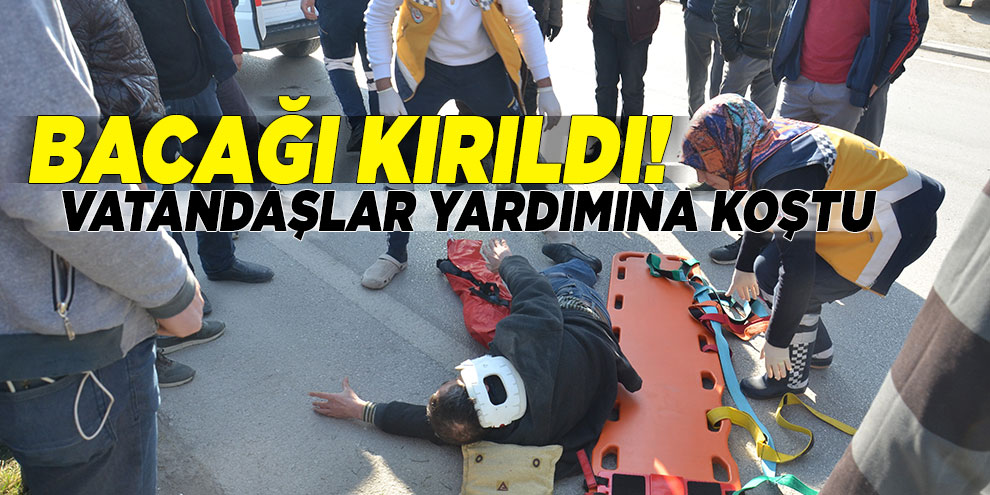 Otomobilin çarptığı bisikletli yaralandı