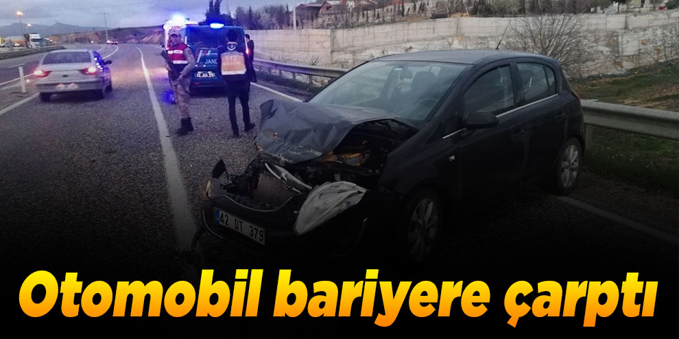 Otomobil bariyere çarptı