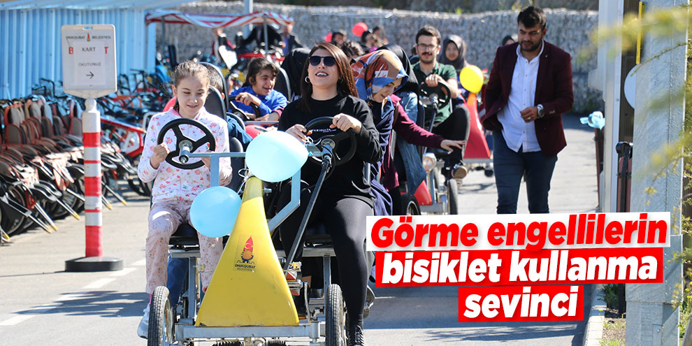 Görme engellilerin bisiklet kullanma sevinci