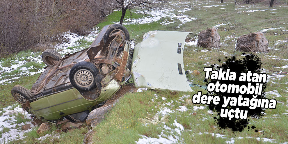 Takla atan otomobil dere yatağına uçtu: 1 yaralı