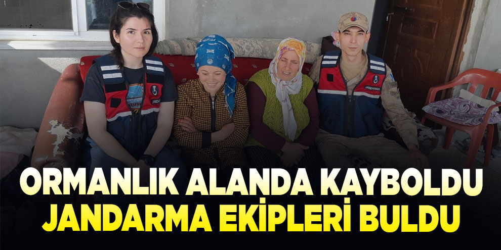 Ormanlık alanda kaybolan bayanı jandarma buldu