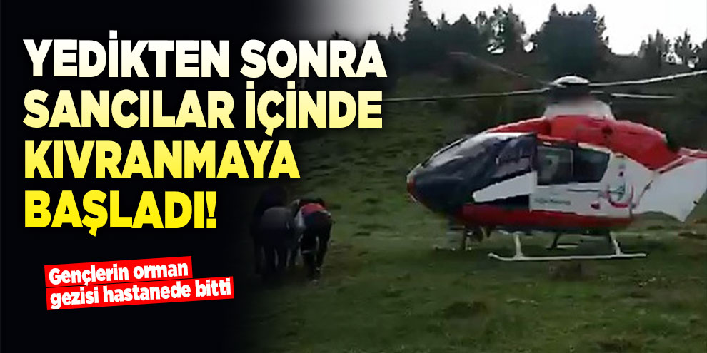 Mantardan zehirlendi ambulans helikopterle hastaneye kaldırıldı
